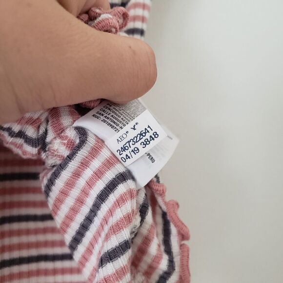 AEO Striped Crop Top S - Picture 3 of 5